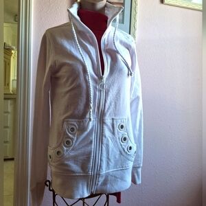 High Fifth White Jacket-Women's Nautical Zip Up